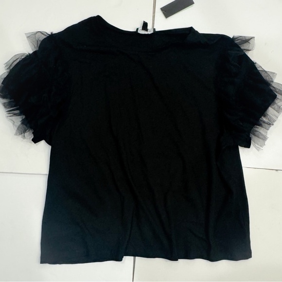 NWT Anthropologie Lea & Viola tulle/ ruffle sleeve top ❤️ - Picture 6 of 8